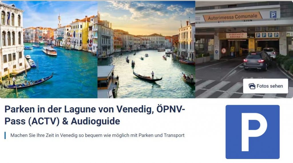 Parken in Venedig inklusive Vaporetto Tickets bequem und sicher online buchen