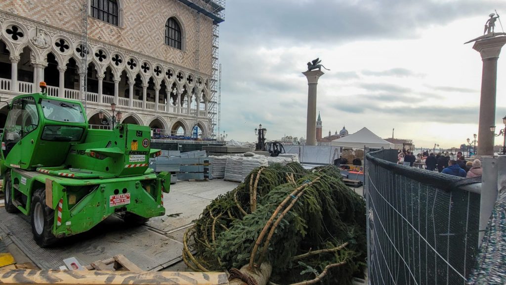 Venedig - Der Weihnachtsbaum 2022 ist eingetroffen