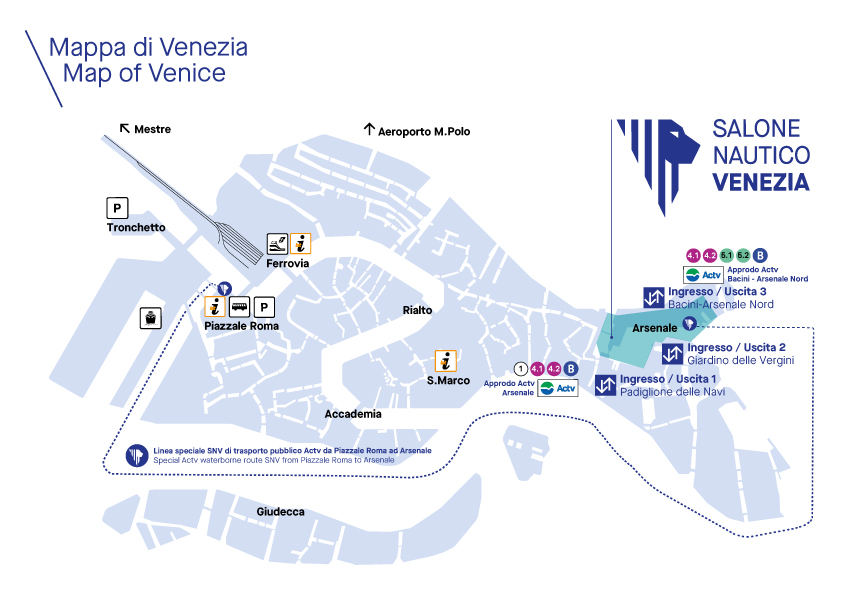 Wie komme ich am besten zur Venice Boat Show 2023?
