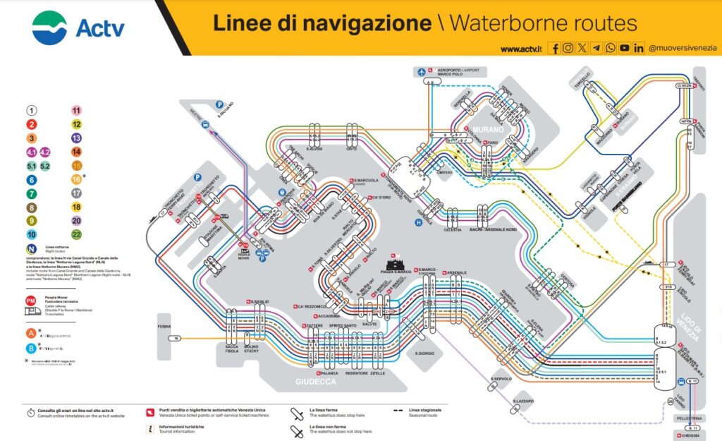 Neue Fahrpläne 2024 für Vaporetti in Venedig