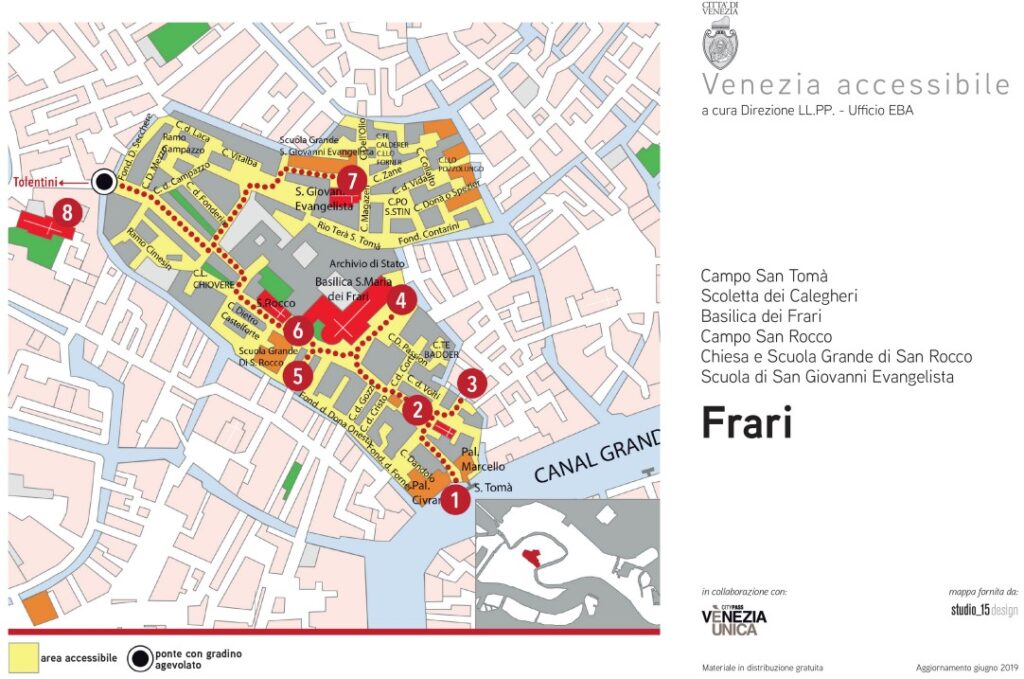 Karten der barrierefreien Routen zum Download. Frari